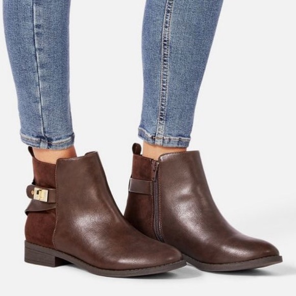 JustFab Austin Flat Ankle Booties - Picture 2 of 9